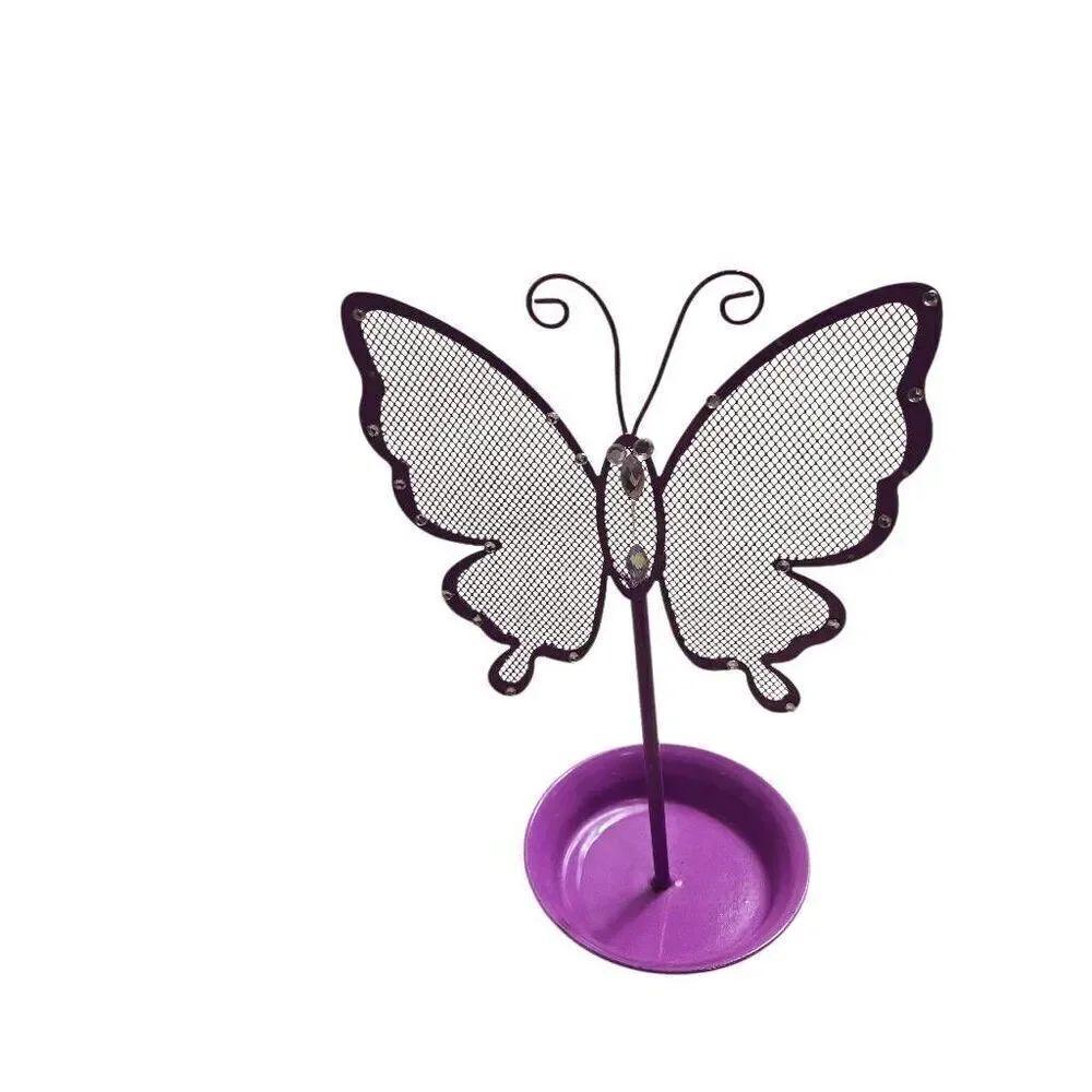 Cute Butterfly Jewelry Organizer – Purple Earring Jewelry Stand – Dresser Top Je